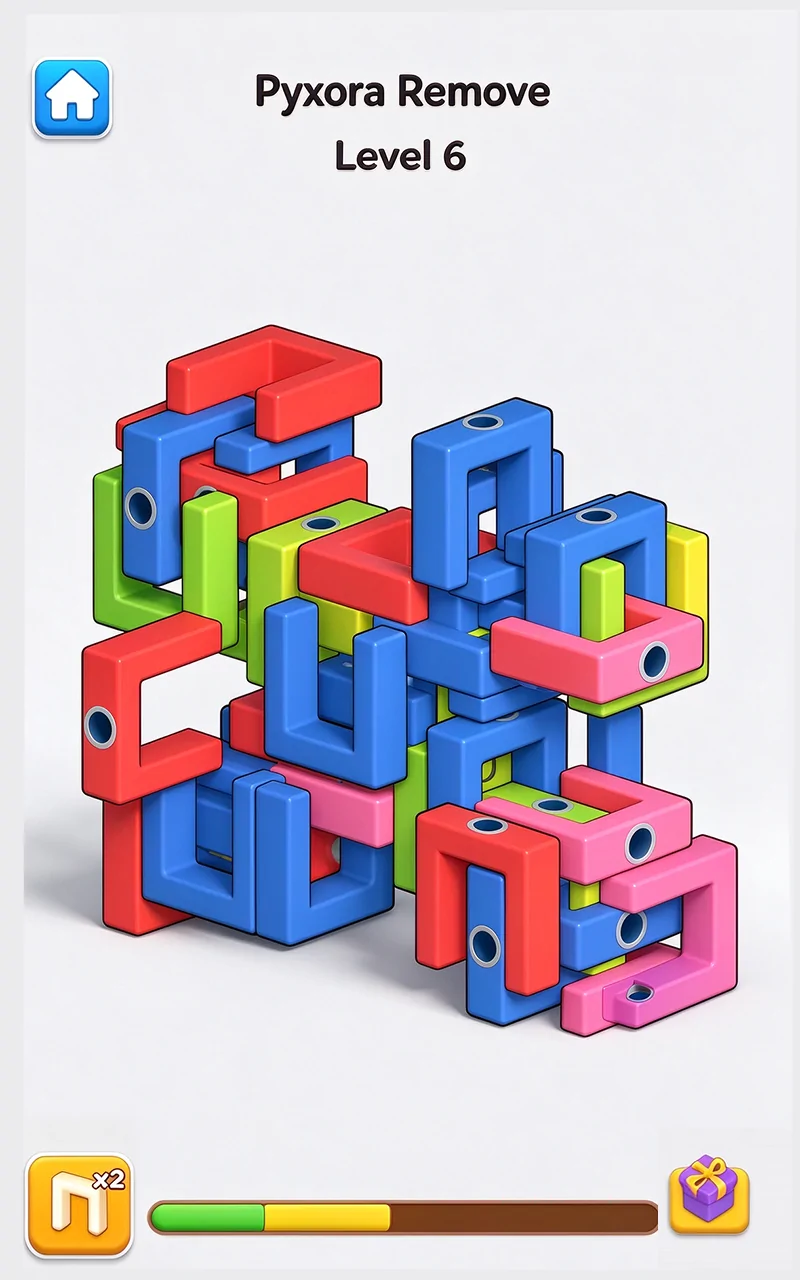 A wider interlocking puzzle from Pyxora Remove